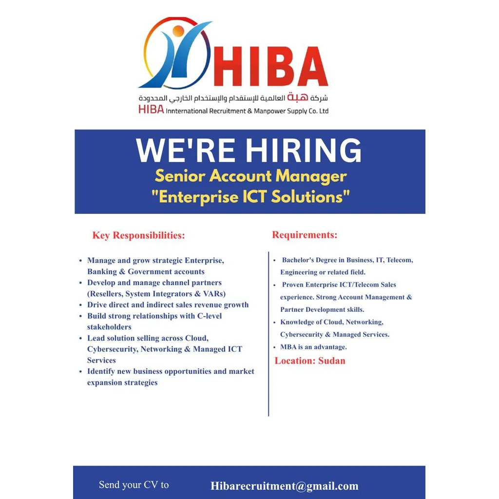 Senior Account Manager ICT Solutions – HIBA International Sudan
